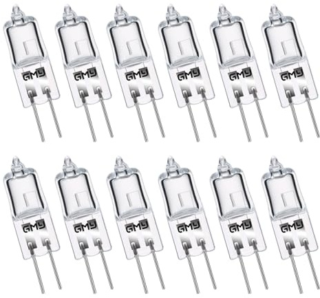 GMY 12er Stück G4 Halogenglühbirne 20W 12V 2 Pin Halogen Leuchtmittel, G4 Halogenlampen stiftsockellampe Dimmbar 2800K Warmweiß für Kronleuchter, Dunstabzugshauben, Mikrowellen, Öfen