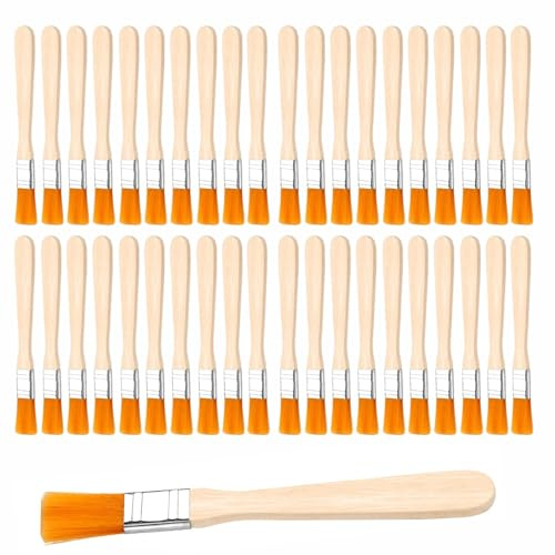 50 Pezzi Pennelli Piatti 13 cm Pennelli da Pittore con Manico in Legno | pennelli piccoli per Pittura Fai Da Te,Pittura Muro,Pulizia Della Polvere,Acrilica