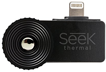 Seek Thermal Compact XR - Preiswerte Wärmebildkamera mit Erweiterter Sichtweite, Lightning Anschluss und Wasserdichtem Schutzgehäuse Kompatibel mit Apple iOS Smartphones - Schwarz LT-AAA, black