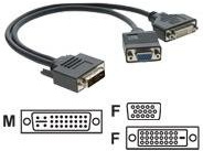 Kramer Electronics 99-9494921 Videokabel-Adapter 0,3 m DVI-I DVI-D + VGA (D-Sub) Schwarz