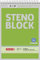 Brunnen 105574101 Stenoblock / Spiralblock / Notizblock Recyclingpapier extraweiß (A5, liniert mit roter Mittellinie, 50 Blatt, 60g/m²)