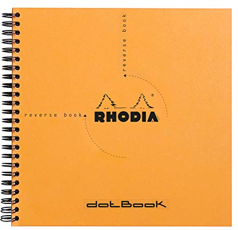 Rhodia 193638C Reverse Book (Dot Grid, quadratisch, ideal für Ihre Notizen, 21 x 21 cm, 80 Blatt) 1 Stück orange