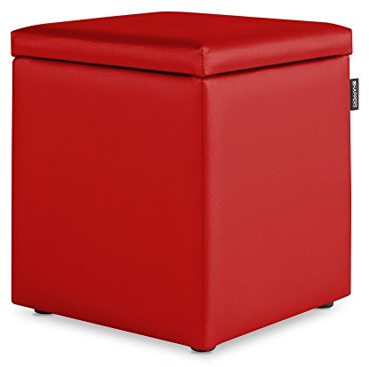 Happers Hocker mit Stauraum aus Kunstleder Rot für das Wohnzimmer oder Schlafzimmer