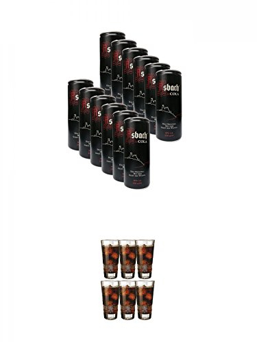 Asbach und Cola 12 x 250 ml Dose + Asbach Cola Gläser 6er Karton
