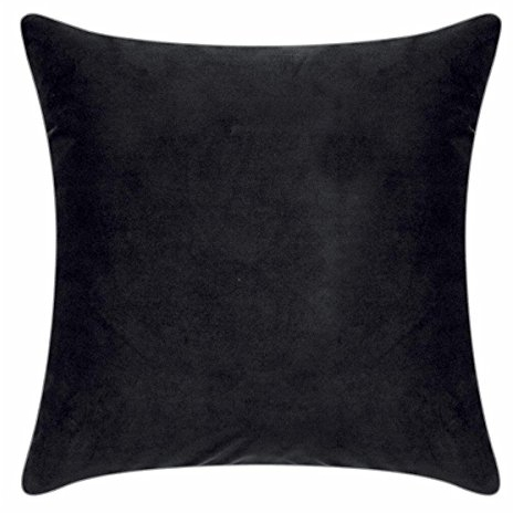 PAD - Elegance - Samt Kissen, Zierkissen, Kissenhülle - 40 x 40 cm - Farbe: Schwarz - ohne Füllung