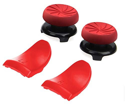 ANDERK Thumb Stick Aufsätze für PS4 Controller (für ego schooter Spiele) | PS4 Controller Sticks | PS4 Controller Schutzkappen, Rot