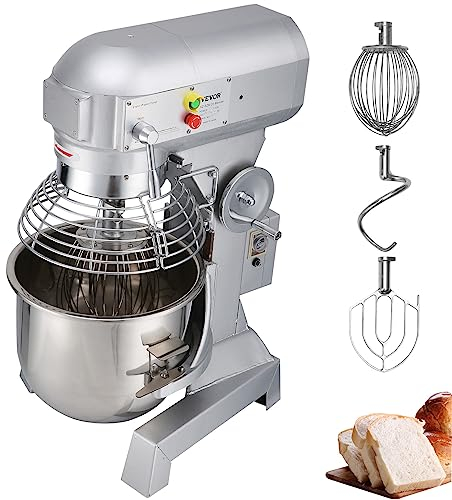 Happybuy Batidora Amasadora repostería Profesional de 3 Velocidades Soporte Comercial Acero 20L Robot de Cocina con Protector para Salpicaduras Batidora de Varillas 520x420x760mm