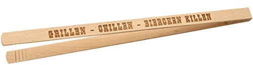 Spruchreif · Grillzange aus Holz mit Spruch · ideales Männergeschenk · Grillwerkzeug für Männer · Geschenke für Männer (Grillen - Chillen - Bierchen killen)