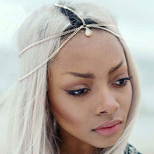 Fashband Stirnkette Boho Stirnband Braut Kopfschmuck Kopfschmuck Geburtstag Prom Crown Tiara Mode Haarschmuck für Frauen und Mädchen