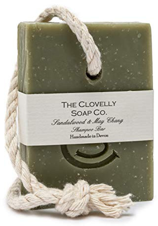 Clovelly Soap Co Natural Handmade Sandalwood & May Chang Shampoo Soap on a Rope Bar For All Skin Types 100g
