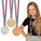 Boland 30841 - Medaillen Set, je 6 cm, 3 Podiumsmedaillen mit Halsband, Gold, Silber, Bronze, Trophäe, Sieg, Spielzeug, Sport, Mottoparty, Geburtstag