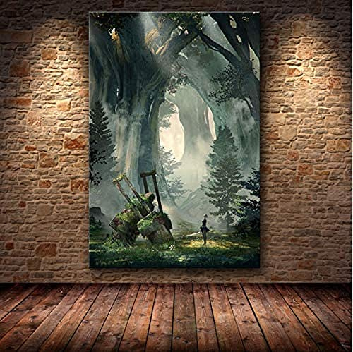 Bilder,Poster Kunstdrucke,The Nier Painting Decoration Poster: Automaten Auf Hd-Leinwand Wandkunst Malerei Kunst Leinwandmalerei, Poster Ästhetisch Für Schlafzimmerwände, Poster Art Deco _50X70Cm