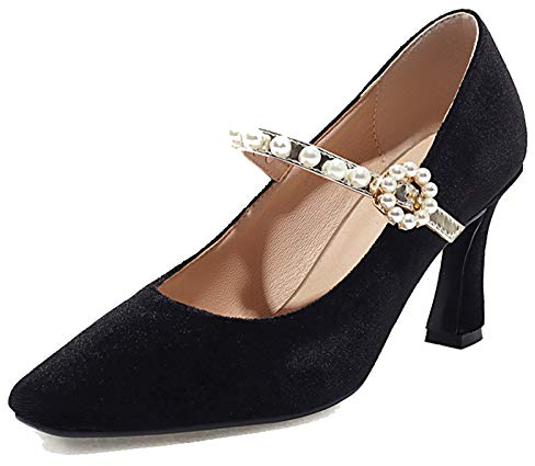 Mo Joc Damen Einfachen Stil High Heels Elegante Pumps(Schwarz,39)