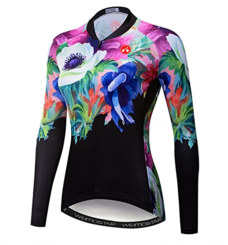 Hotlion Cycling Jersey Women Long Sleeve Bicycle Jacket Pro Team Bike Clothing Tops CD5L