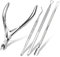 ACWOO Taglia Cuticole Professionale, 4 Pezzi Tronchesi per Cuticole, Tronchese Unghie Acciaio Inox per Unghie Incarnite Spesse Dure, Kit di Strumenti per Manicure con Spingi Cuticole (d'argento)