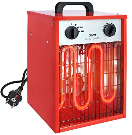 NAIZY 3KW Termoventilatore Elettrico Professionale, 220V Riscaldatore con Termostato e 4 Livelli di Riscaldamento con Protezione da Sovraccarico
