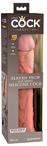 King Cock 11 Silicone Dual Density Cock, Light, 28 cm