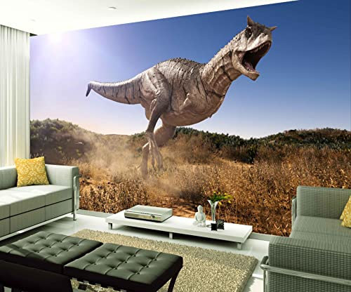 XAONUO Animal Papier Peint Intissé Tapisserie Murales Panoramique 3D Animal Prairie Dinosaure 300X200Cm Papier Peint Moderne De Papier Peint De Mur De Fond De Sofa De Salon