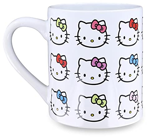 Hello Kitty Faces and Bows - Taza de cerámica (14 oz)