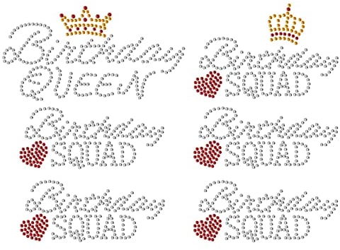SUPERDANT Birthday Queen Squad Iron On Rhinestone Stickers Hotfix Transfer Decal Clear Bling Patch Clothing Repair Applique for Clothing Pants Hoodies Bags DIY Decoration
