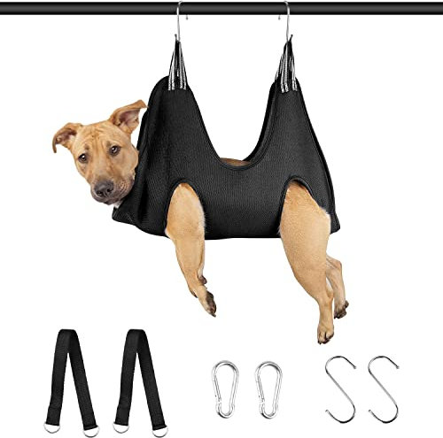 Hundepflege Hängematte Set für Hunde und Katze, Hängematten Geschirr für Nageltrimmen, Haustierpflege Hängematte, Nagelschneidehelfer Ohren-/Augenpflege Helfer für kleine und große Haustiere (M)