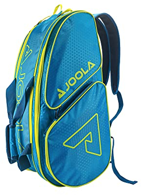 JOOLA Tour Elite Pickleball Bag - Rucksack & Duffle Bag für Paddel & Pickleball Zubehör - Thermoisolierte Taschen halten 4+ Paddel - Mit Zaunhaken (Blau/Gelb)
