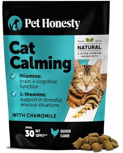 Calming Chews for Cats - Cat Anxiety Relief + Helps Reduce Stress - Behavioral Support & Promotes Relaxation for Travel, Boarding, Vet Visits, Separation Anxiety - Chicken (30-Day Supply)