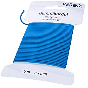 perdix corda elastica 1 mm, 5 m blu, Elastico per Braccialetti, Elastico per Cucito, per tenda, zaino, giardino, gioielli, cordone, elastico per cappelli