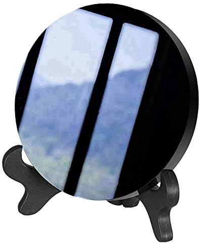 Iegefirm Obsidian mit StäNder Feng Shui Natural Crystal Haus Dekoration Sammeln Von Reichtum und Gerechtigkeit 80Mm