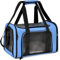 TOFFCAEA Transporttasche für Katze Hund, Hundetransportbox, Faltbare Katzentransportbox, tragbar, 8kg Katzen Hunde Tragebox, für mittelgroße Hunde, Katze (L, Blau) L 50 cm x B 34 cm x H 34 cm