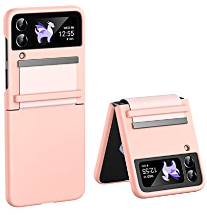SEAHAI Cover per Samsung Galaxy Z Flip 4 5G (Z Flip4 5G), Leggero Matte Ultra-Sottile AntiGraffio Antiurto PC Gel di Silice Custodia, Tocco Setoso TPU La Moda Case con Nastro Telescopico - Rosa
