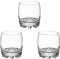 Tradineur - Set de 3 vasos de cristal Galassia, base gruesa, resistentes, servir whisky, agua, licores, bebidas, aptos para lavavajillas, 9 x 7,5 cm, 30 cl