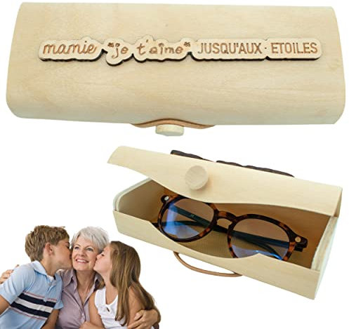 Ernestine,Einzigartiges Oma Brillenetui aus Holz,Geschenk zum Großmütter,personalisierbares Geschenk für modische Frauen,Brillenetui mit Verschluss, holz, One size