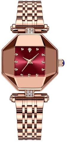 RORIOS Damenuhr Analog Quarz Uhr Mode Frauen Strass Dial Uhren Wasserdicht Armbanduhren für Mädchen Frauen
