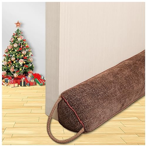 Paraspifferi a triangolo sotto la porta, 86 cm, per la guarnizione dell'aria e l'insonorizzazione, resistente alle intemperie, colore marrone