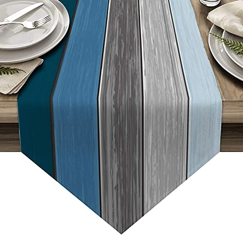 Tischläufer Leinen,Tischläufer Modern,33x180cm Tischläufer Blau ,Läufer Tisch,Table Runner für Esszimmer,Partydekoration,Küche