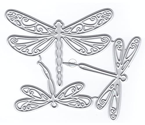DzIxY Schöne überlappende Libellenflügel, Metall-Stanzformen für Kartenherstellung, Prägepapier, Stanzformen, Sets, Album, Scrapbooking, Vorlagen, Schablonen, Aufbewahrungstaschen