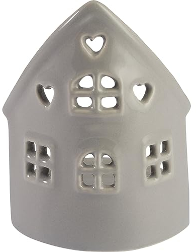 GreenGate Kerzenständer Weihnachten Haus grau 8x11cm