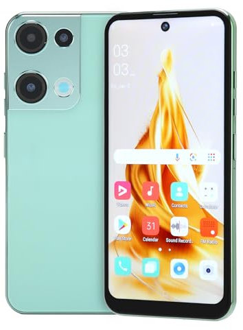 Telefono Cellulare Sbloccato, Smartphone 4G, Schermo HD da 6,6 Pollici, 6 GB di 128 GB di ROM, CPU Octa, Fotocamera da 8 MP e 24 MP, Riconoscimento Facciale, Android13