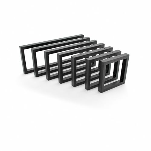 HEVVA 20 cm hohe Waschtischhalterung 20/25/30/35/40/45/50 cm | RHEIN | Aufsatz-Waschbecken Halterung, Schwerlastträger, Wandkonsole, Waschtischplatte Unterbau | (2er Set - Schwarz, 35 cm)