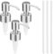 Pizsieat 3 Stück Seifenspender Pumpkopf Ersatzpumpe Seifenpumpe Edelstahl mit 3 Schläuche für 28 mm Gewinde Flasche Küche Badezimmer Worktop Seife Shampoo Duschgel (Silber)