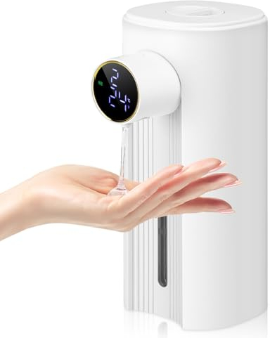 Seifenspender Automatisch Elektrischer Automatic Soap Dispenser 5 Gänge Einstellbare Schalter Mit Sensor No Touch Sensor IPX6 Wasserdicht Seifenspender Spülmittelspender FüR Bad,KüChe,Weiß
