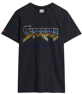 Superdry Herren T-Shirt mit Rockband-Grafik Schwarz XXL