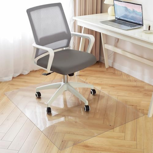 OstepDecor Office Chair Mat for Hardwood Floor - 75 x 120 cm Clear Plastic Protector, Anti-Slip Desk Mat for Rolling Chairs, Kitchen Mat for Wood/Tile Floors, Home, Work, Gaming