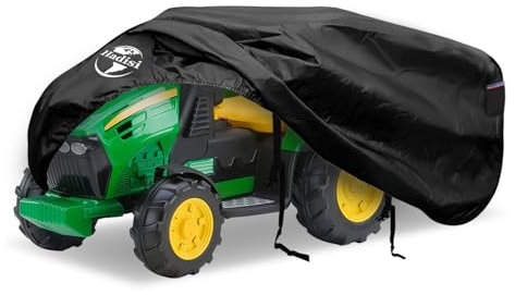 Hadisi Toy Tractor with Trailer Cover,70W x 27.5D x 24.8 Heavy Duty Waterproof Dustproof Kids Toy Tractor Cover for Multiple Brands (Black)