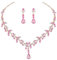 Carufin Bridal Wedding Crystal Collana Orecchini Set Bride Collanes Gioielli Accessori per Donne e Ragazze (Rosa)