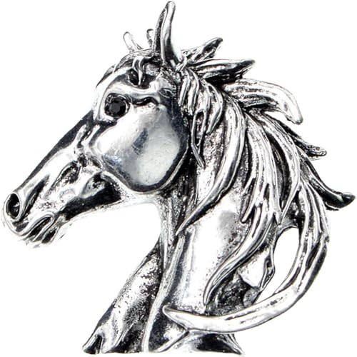 Pferdekopf Broschen Gold Silber Farbe Pferd Anstecknadel Abzeichen Vintage Tier Pin Punk Stil Pin Unisex Anzug Zubehör