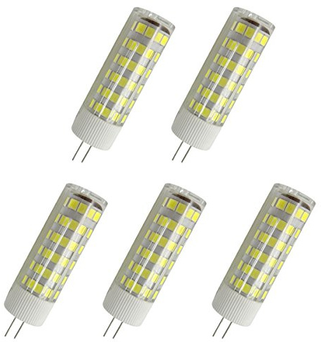 Aoxdi 5 Stück G4 LED Leuchtmittel 7W, Kaltweiß, AC/DC 12V | 75 SMD 2835 Dekorative Leuchten Birnen, LED Lampen