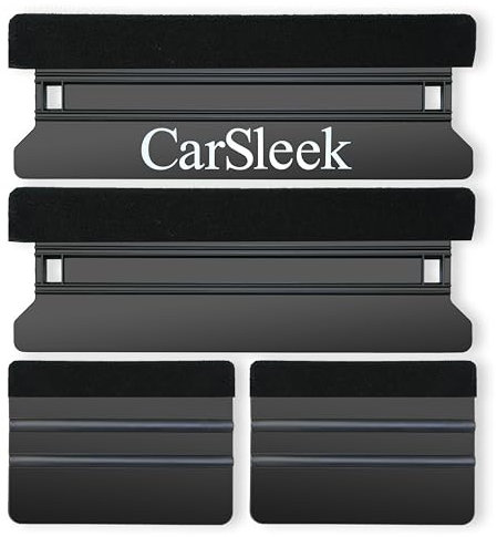 4Pcs Vinyl Wrap Tools Kit, Felt Edge Squeegee, Vehicle Solar Film, Window Tint Tool, Wallpaper & Sticker, Car Decal Installation, Smooth, Scratch-Free, Protect Paint, Black