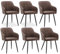 CLIPOP Esszimmerstühle 6er Set Stühle mit Armlehne, Kunstleder Bezug, Esszimmerstuhl Küchenstuhl Polsterstuhl, Stühle für Esszimmer (Kunstleder Braun, 6er Set)